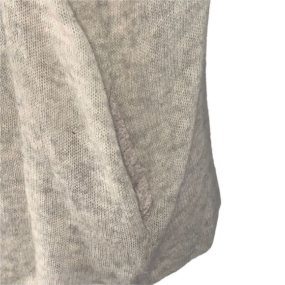 Moth Grey/White Marled Alpaca Blend Open Hoodie Button Sweater Size M - Picture 5 of 8